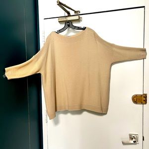 Light weight 100% all cotton summer sweater. 3/4 sleeves.  pale yellow color.